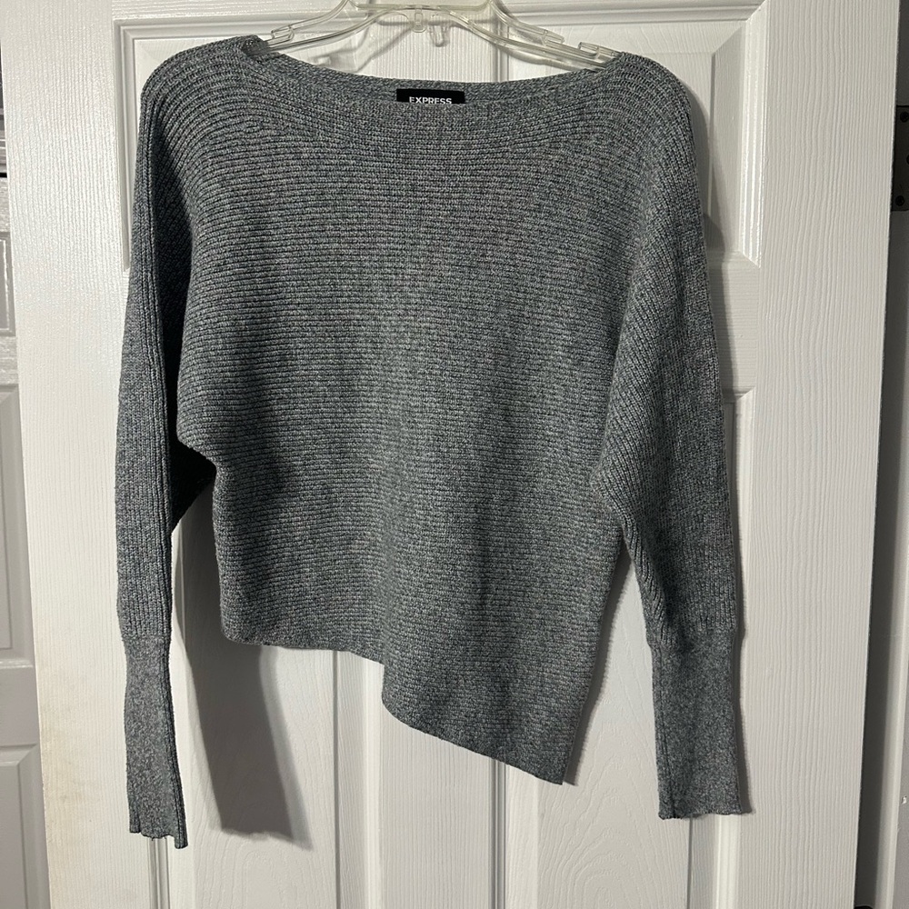 Express Women's Boat Neck Asymmetrical Sweater